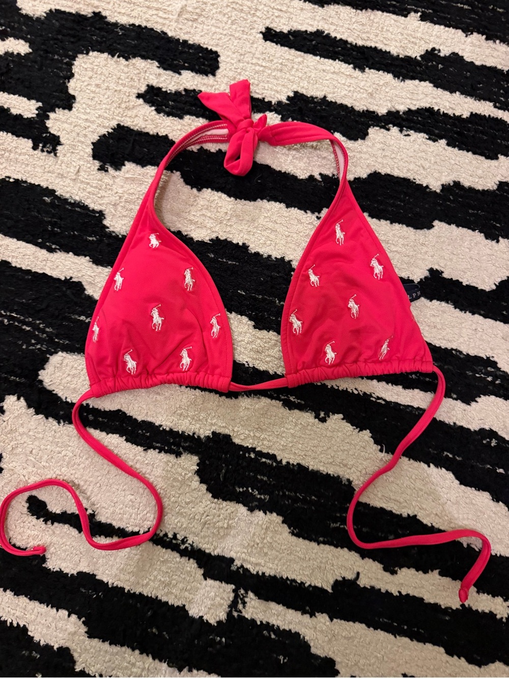 Y2K Ralph Lauren hot pink Polo Pony bikini top